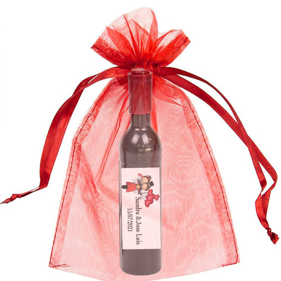 Sacacorchos en bolsa organza